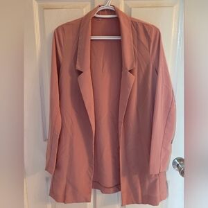 Blush Pink Open Front Blazer